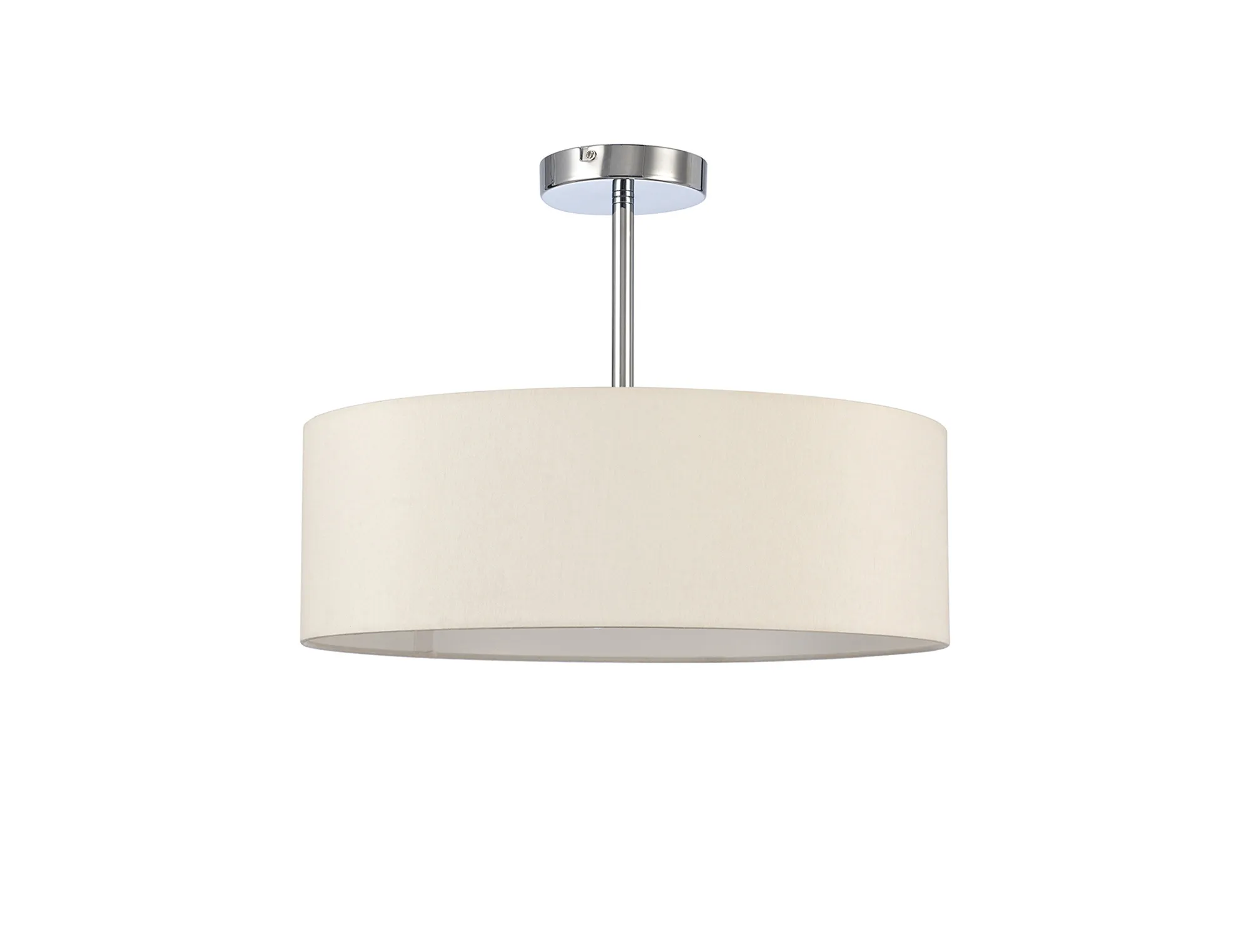 Baymont 45cm Semi Flush 3 Light Polished Chrome, Ivory Pearl/White DK0680  Deco Baymont CH IV